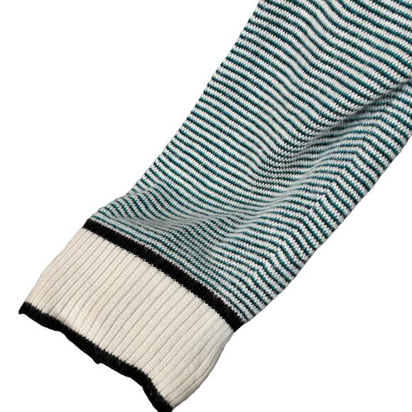 St. John Large Sweater Top Geometric Stretch 3/4 Sleeve Round Neck Cashmere Wool - Picture 3 of 10